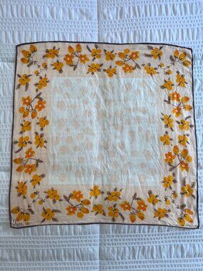 Vera Neumann Signed VTG Scarf Ladybug Silk Blend Strawberries Fruit Design 21x21